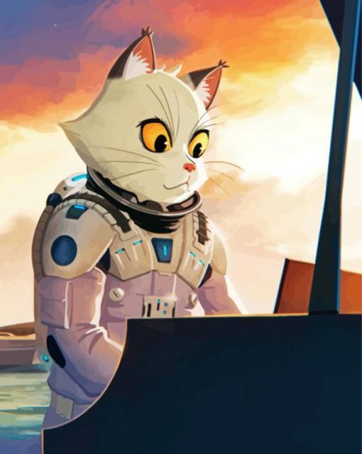 Astronaut Cat And Piano Paint By Numbers