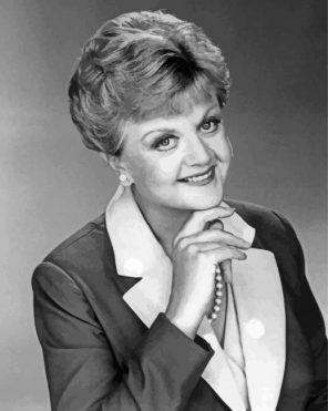 Black And White Angela Lansbury Paint By Numbers - My Paint By Numbers