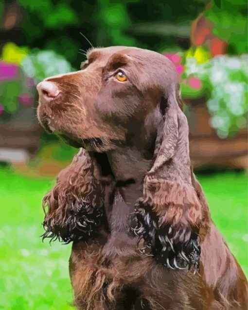 Brown Field Spaniel Dog Paint By Numbers