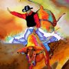Bucking Bronco Art Illustration Paint By Numbers