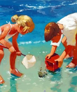 Children On Beach Art Paint By Number