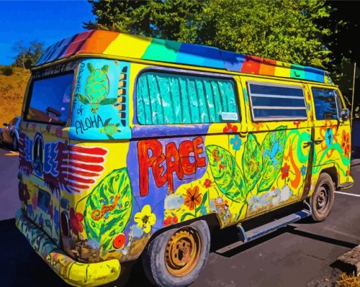 Colored Peace Van Paint By Number