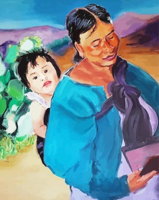 Cool Latino Baby And Mother Paint By Numbers