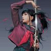 Cute Asian Sword Girl Paint By Numbers