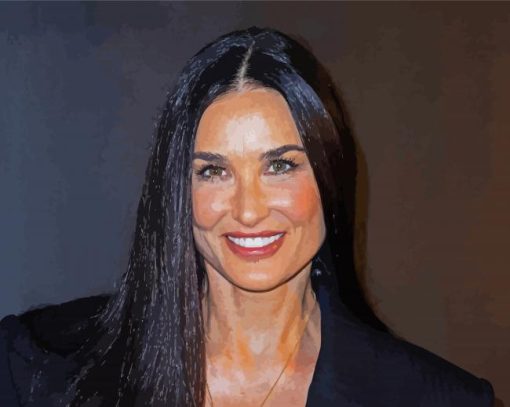 Demi Moore Smiling Paint By Numbers