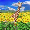 Giraffe Sunflowers Paint By Numbers