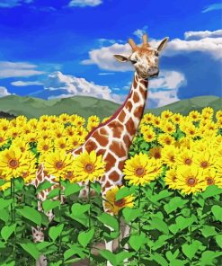 Giraffe Sunflowers Paint By Numbers