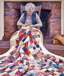 Grandma Quilting Art Paint By Numbers