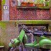 Green Moped Motorcycle Paint By Numbers