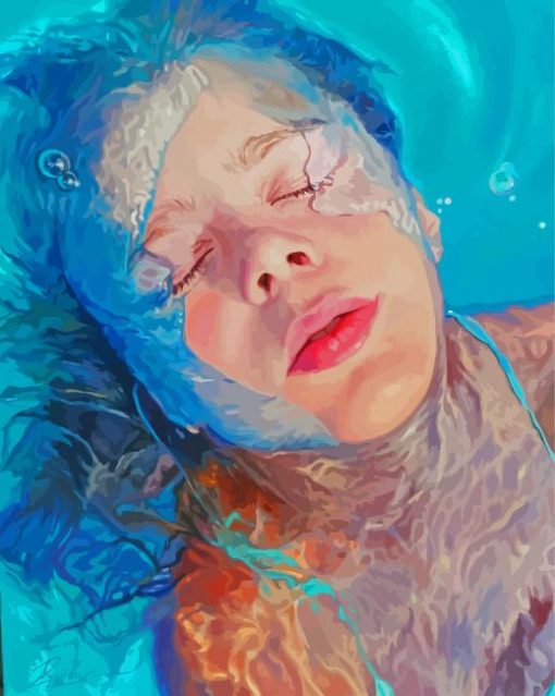 Little Girl Face Under Water Paint By Number
