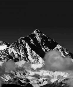 Mountain Black and White Landscape Paint By Numbers