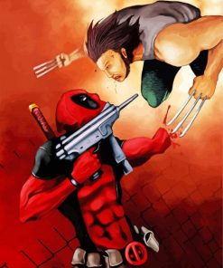 The Heroes Dead Pool Vs Wolverine Paint By Numbers