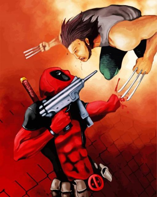 The Heroes Dead Pool Vs Wolverine Paint By Numbers
