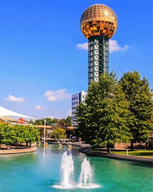 The Sunsphere In Knoxville Paint By Number