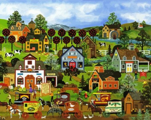 The Town By Jane Wooster Paint By Numbers