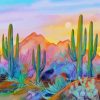 Watercolor Mexican Desert Art Paint By Number