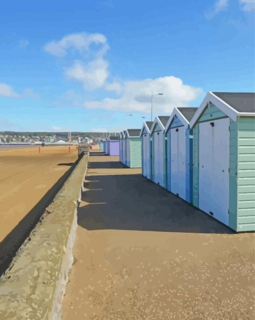 Weston Super Mare Beach Huts Paint By Numbers