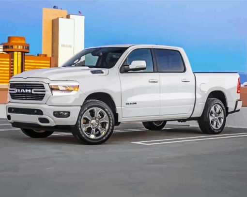 White Dodge Ram Truck Paint By Numbers