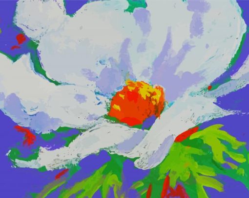 White Flower Simon Bull Paint By Numbers