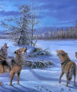 Wolves In The Snow Paint By Numbers