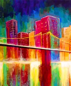 Abstract Colorful Brooklyn Bridge Paint By Numbers