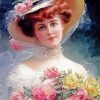 Beauty With Flowers Emile Vernon Paint By Numbers