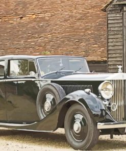 Black Vintage Rolls Royce Car Paint By Numbers