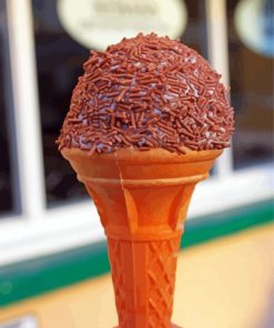 Chocolate Ice Cream Cone Sprinkles Paint By Numbers