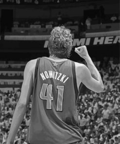 Dirk Nowitzki Black And White Paint By Numbers