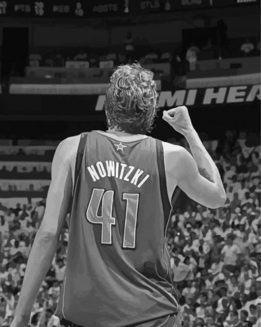 Dirk Nowitzki Black And White Paint By Numbers