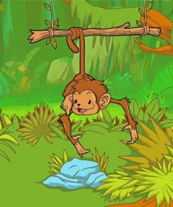 Jungle Monkey Cartoon Paint By Numbers