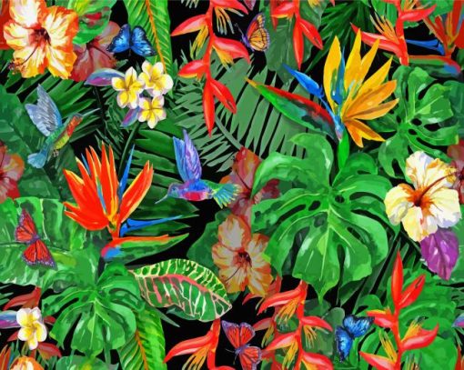 Jungle Plants Art Paint By Numbers