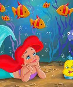 Little Mermaid Flounder And Ariel Paint By Numbers