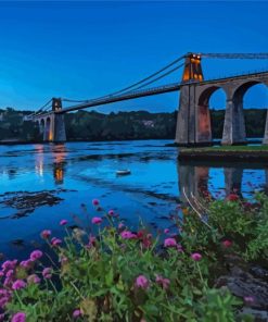 Menai Bridge Wales At Night Paint By Numbers