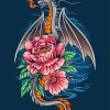 Pink Flower Dragon Paint By Numbers