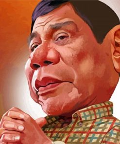 Rodrigo Duterte President Philippines Caricature Paint By Numbers