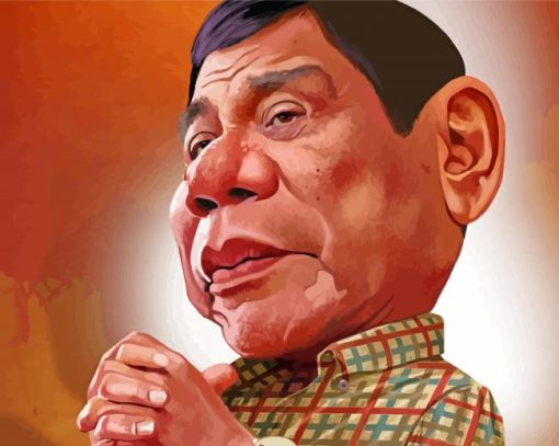 Rodrigo Duterte President Philippines Caricature Paint By Numbers