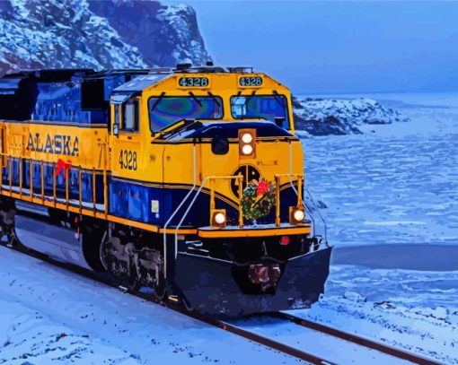 Snow Alaska Railroad Paint By Numbers