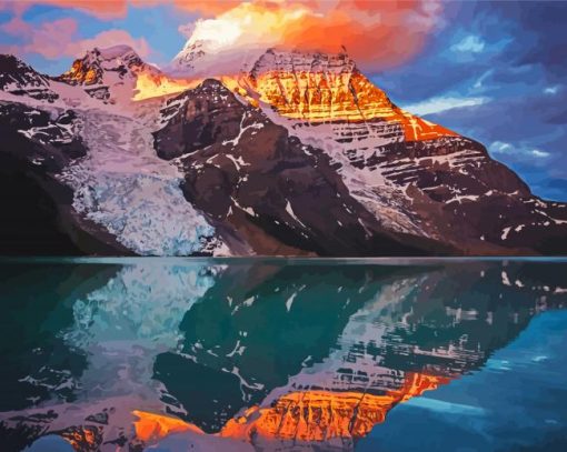 Sunset At Mount Robson Reflection Paint By Numbers