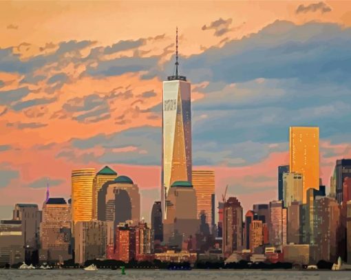 Sunset At One World Trade Center Paint By Numbers