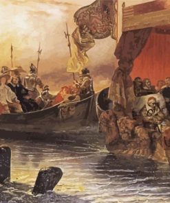The State Barge Of Cardinal Richelieu On The Rhone By Paul Delaroche Paint By Numbers