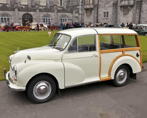 White Morris Minor Traveller Paint By Numbers