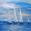 White Sailboats Art Paint By Numbers