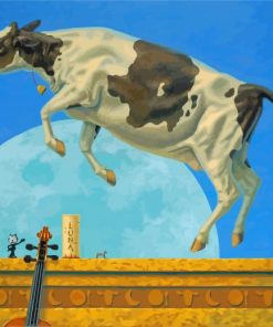 Animal Cow Jumping Over The Moon Paint By Numbers