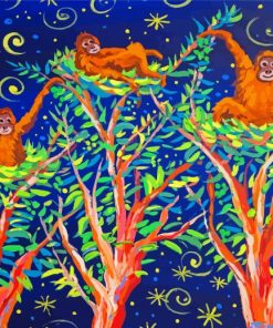 Boneo Monkeys Art Paint By Numbers