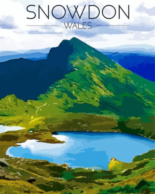 Mount Snowdon Wales Poster Paint By Numbers