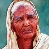 Old Indian Lady Realism Portrait Paint By Numbers
