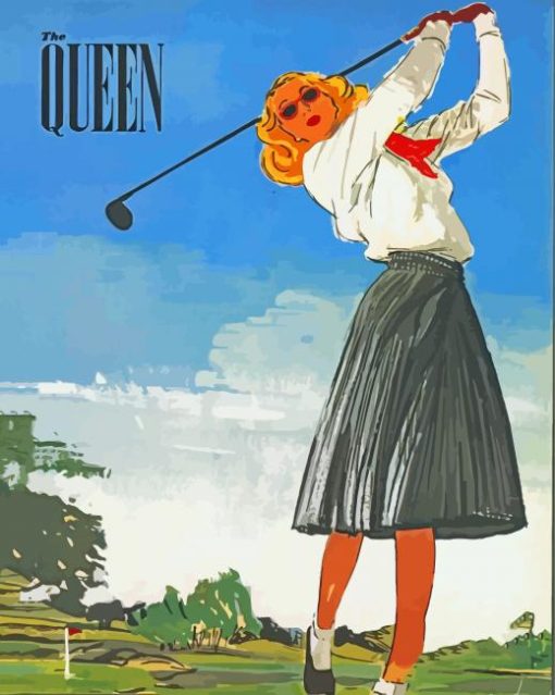 Queen Golf Lady Art Paint By Numbers