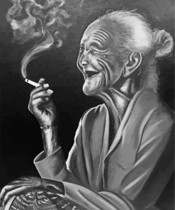 Smoking And Laughing Lady Paint By Numbers