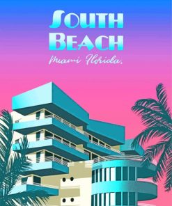 South Beach Miami Florida Poster Paint By Numbers